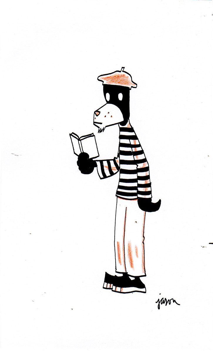 Doofus with a book & beret