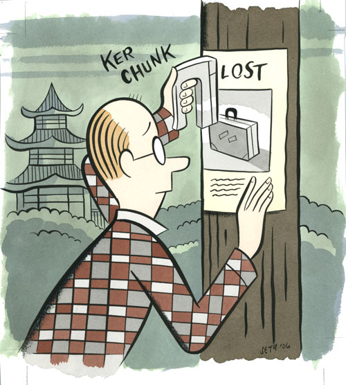 Lost Briefcase Comic Art