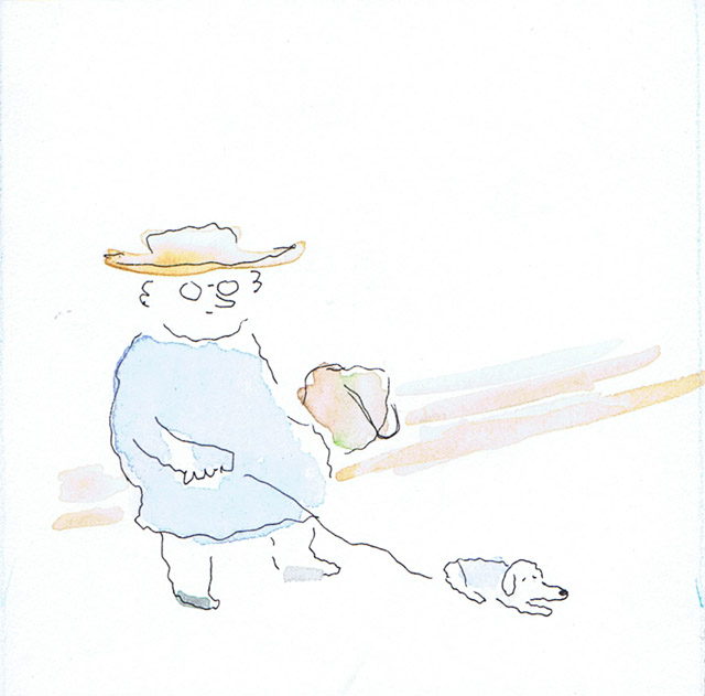 Illustration - Woman walking dog