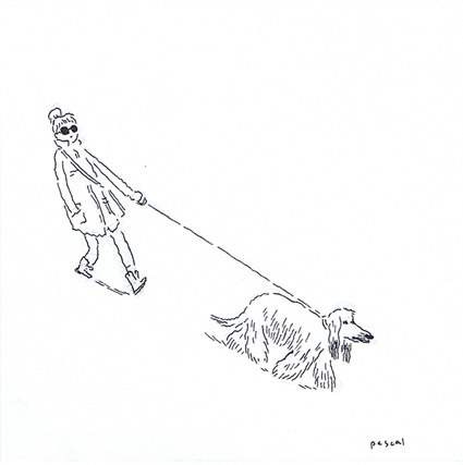 Illustration - Teen Walking Dog